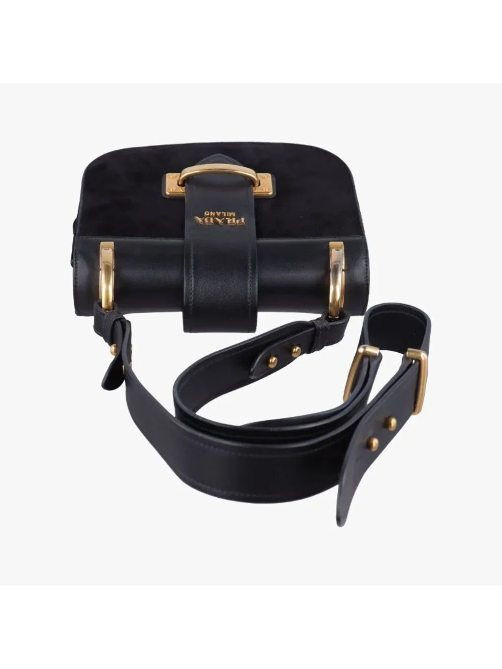 Prada Pioneer Black Leather 25 Shoulder